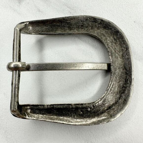 Studded Silver Tone Simple Basic Belt Buckle - Picture 2 of 9